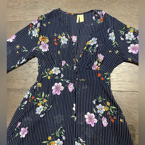 Womens Japna striped with florals long duster Sz L - Picture 2 of 14